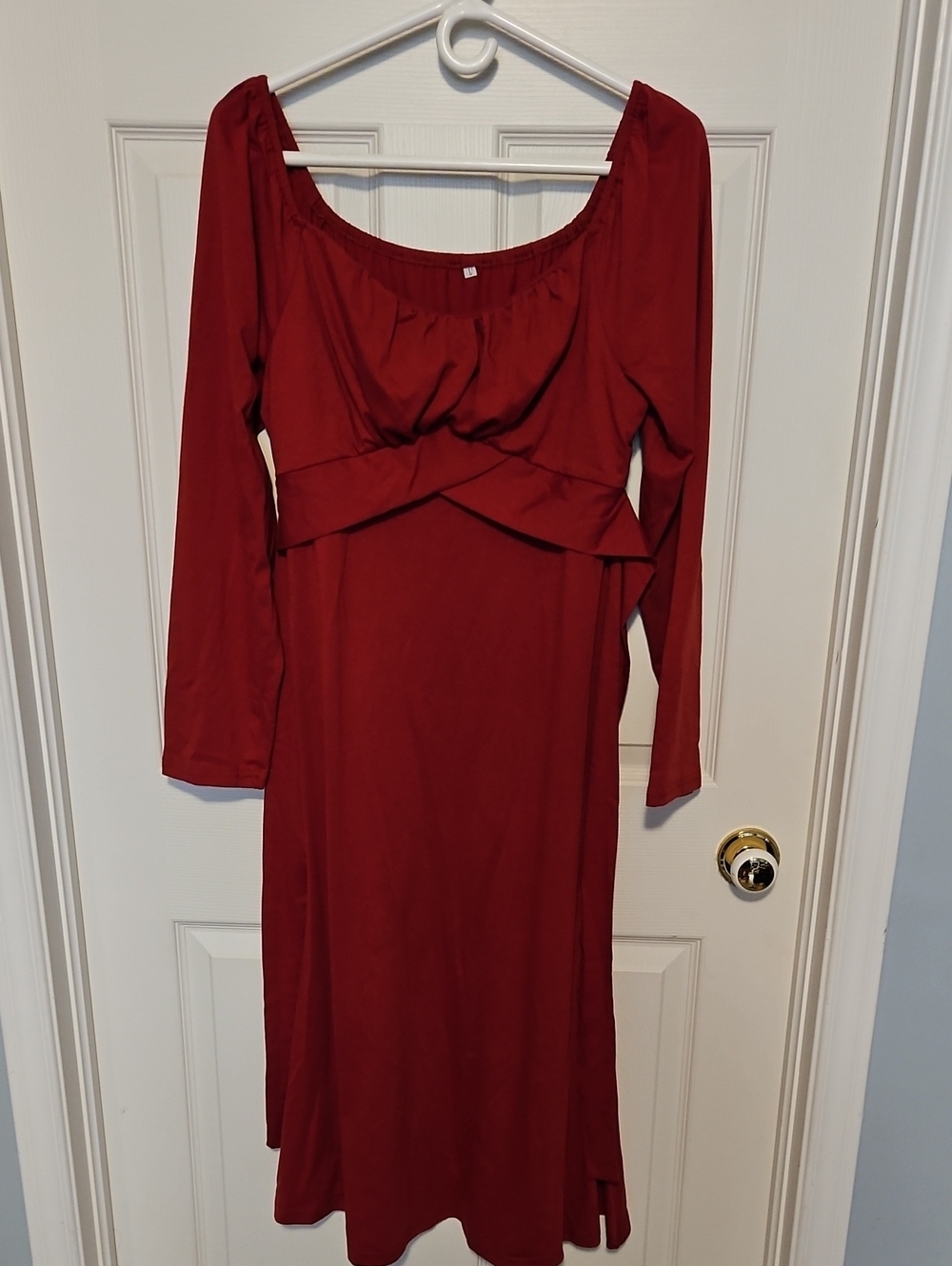 Women’s Long Sleeve Red Midi Dress